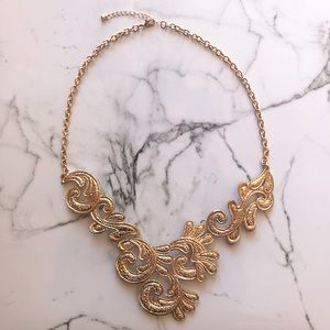 Gold Textured Statement Necklace